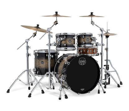Mapex Saturn VI 4-Piece 22" Rock Shell Pack in Black Ink Burst