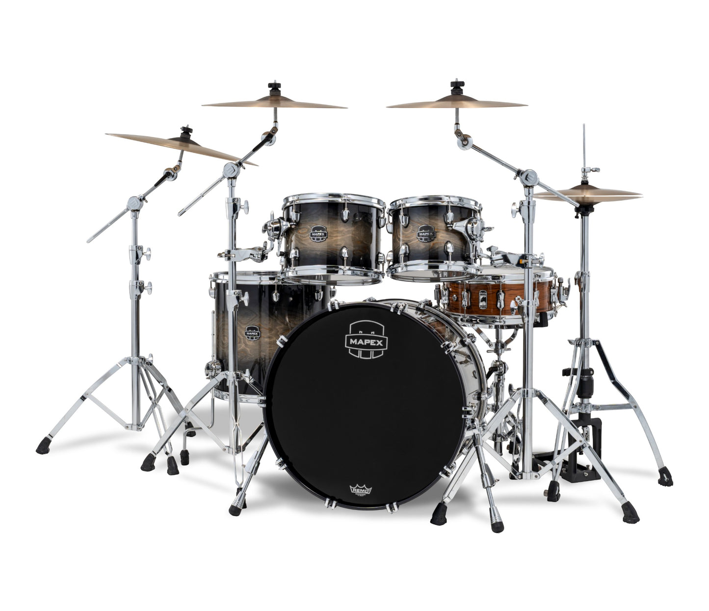 Mapex Saturn VI 4-Piece 22" Rock Shell Pack in Black Ink Burst