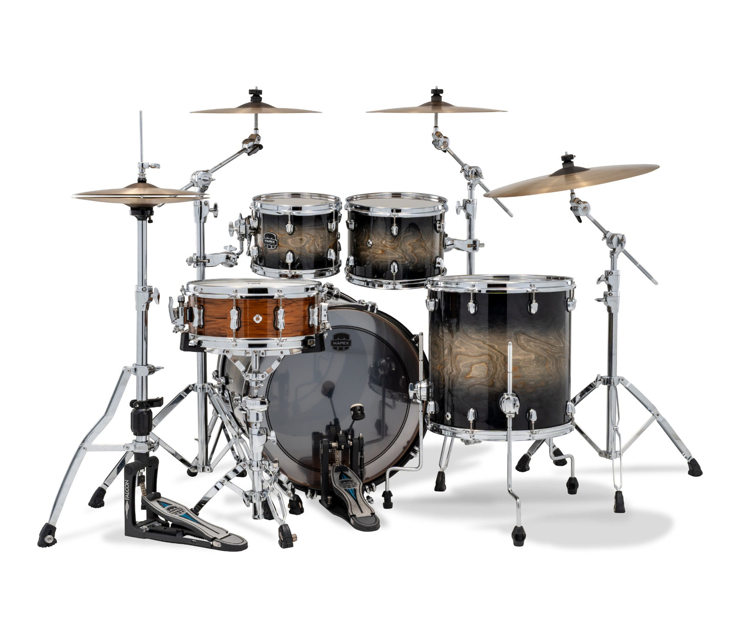 Mapex Saturn VI 4-Piece 22" Rock Shell Pack in Black Ink Burst