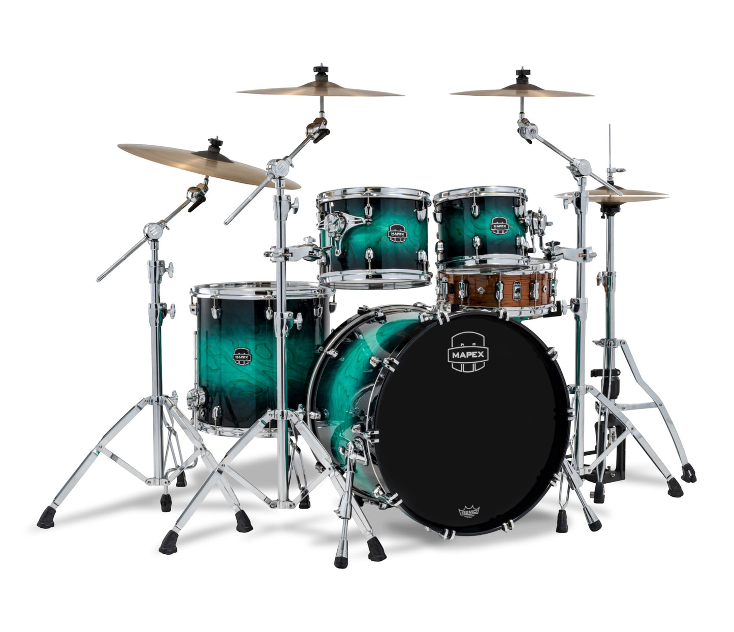 Mapex Saturn VI 4-Piece 22" Rock Shell Pack in Marine Teal Burst