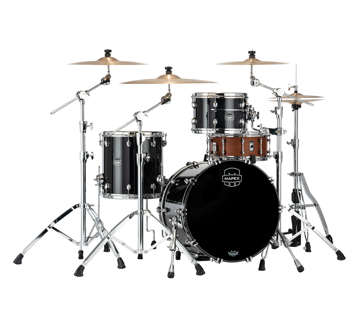 Mapex Saturn Evolution Hybrid Straight Ahead 3-Piece Shell Pack in Piano Black