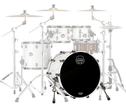 Mapex Saturn Evolution Maple Blend 20" x 16" Bass Drum, W/ Bd Mount In Polar White