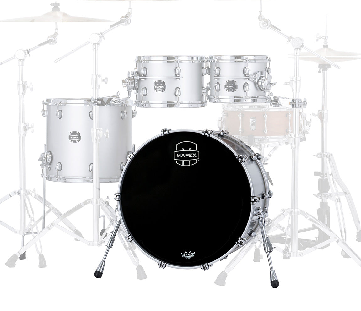 Mapex Saturn Evolution Maple Blend 18" x 14" Bass Drum (No Mount) In Iridium Silver