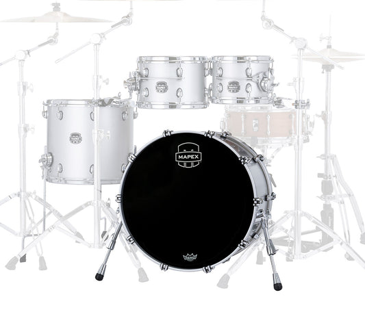 Mapex Saturn Evolution Maple Blend 20" x 18" Bass Drum (No Mount) In Iridium Silver