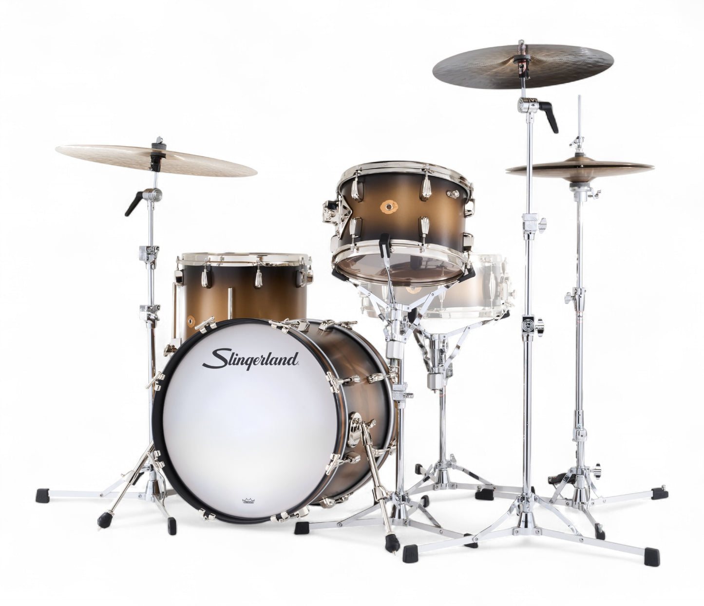 Slingerland Radio King 18" 3-Piece Shell Pack in Black & Gold Lacquer 18/12/14