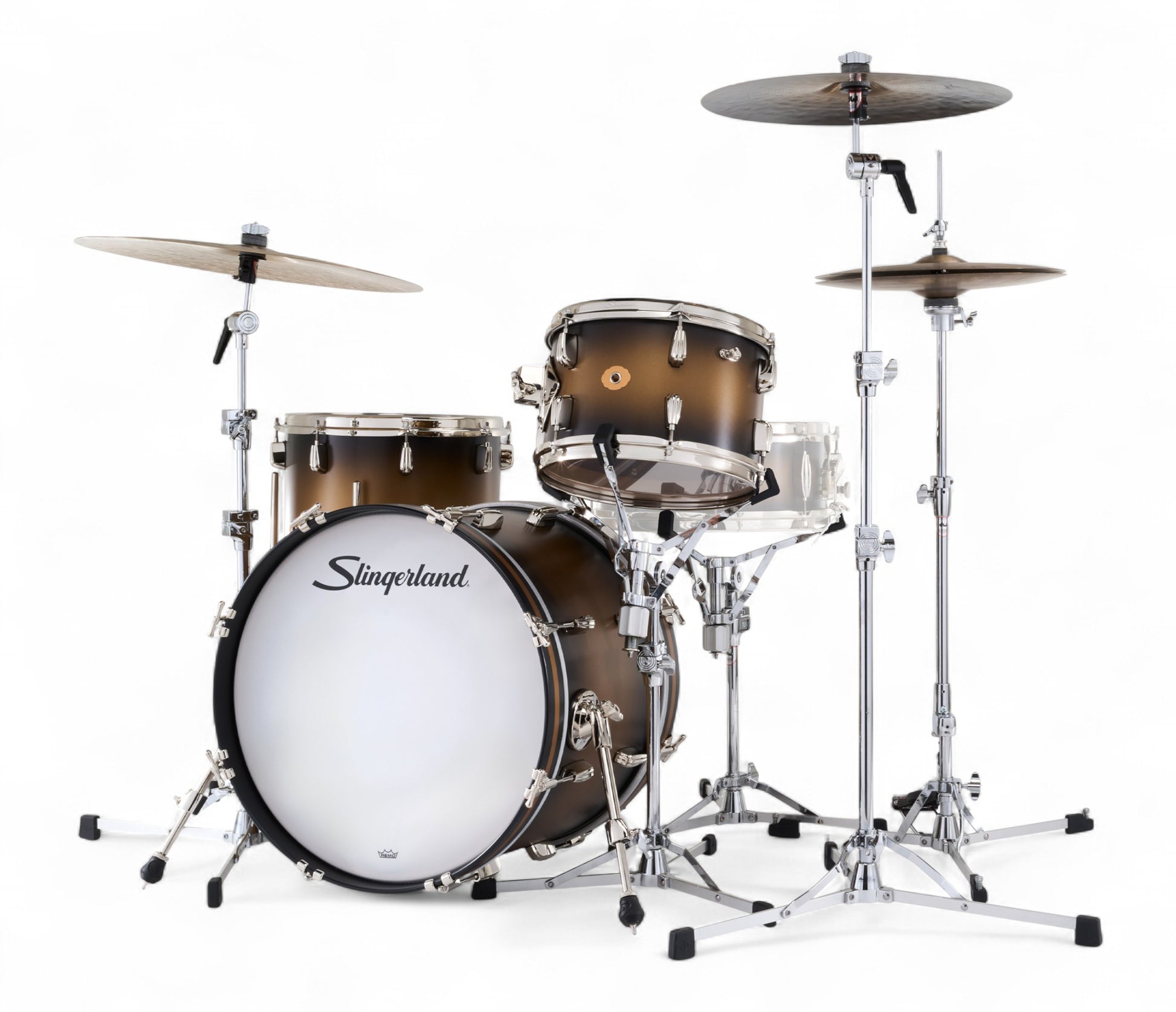 Slingerland Radio King 20" 3-Piece Shell Pack in Black & Gold Lacquer 20/12/14