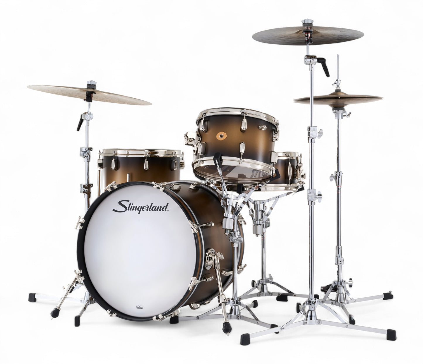 Slingerland Radio King 20" 4-Piece Shell Pack w/ Snare in Black & Gold Lacquer 20/12/14/5.5sn