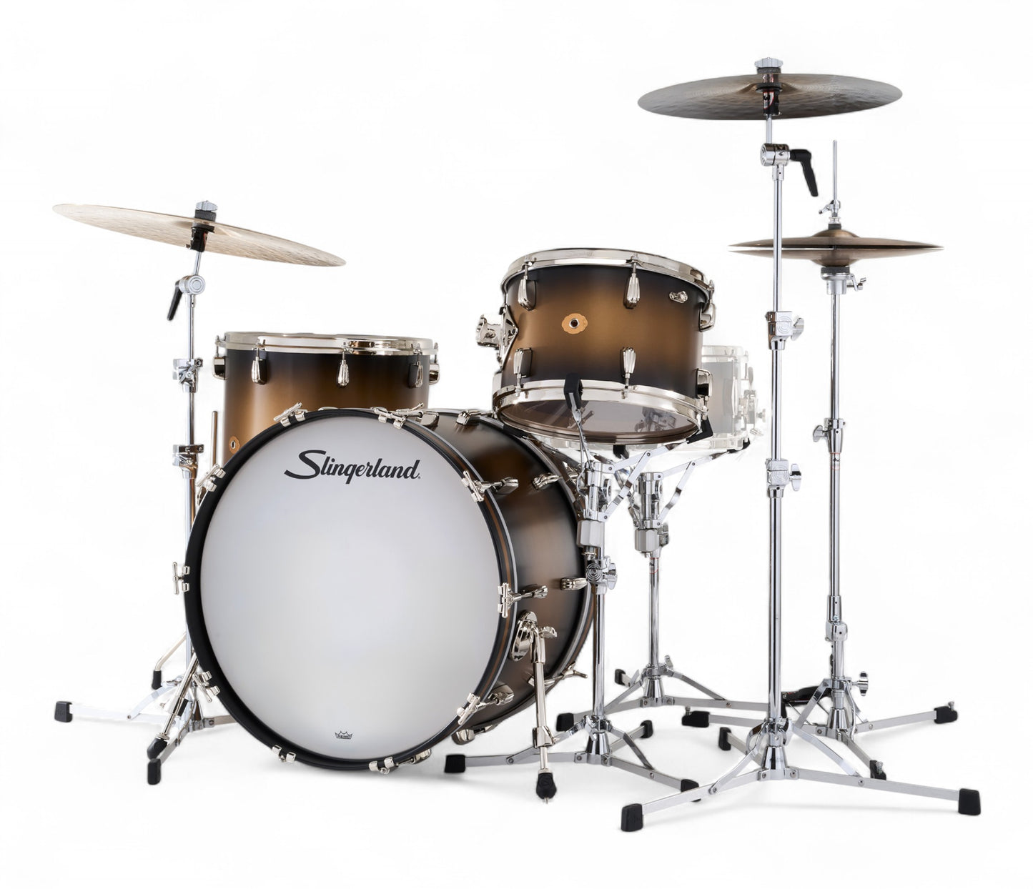 Slingerland Radio King 22" 3-Piece Shell Pack in Black & Gold Lacquer 22/13/16