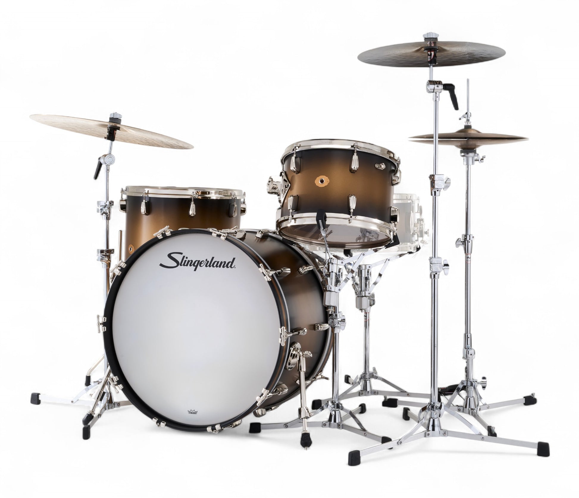 Slingerland Radio King 22" 3-Piece Shell Pack in Black & Gold Lacquer 22/13/16