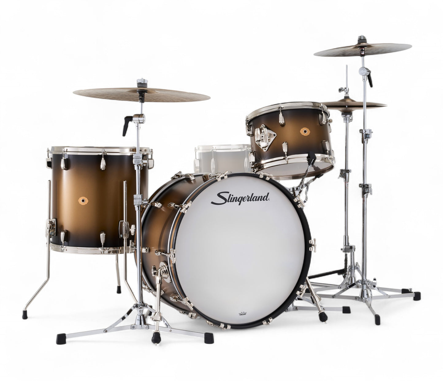 Slingerland Radio King 22" 3-Piece Shell Pack in Black & Gold Lacquer 22/13/21