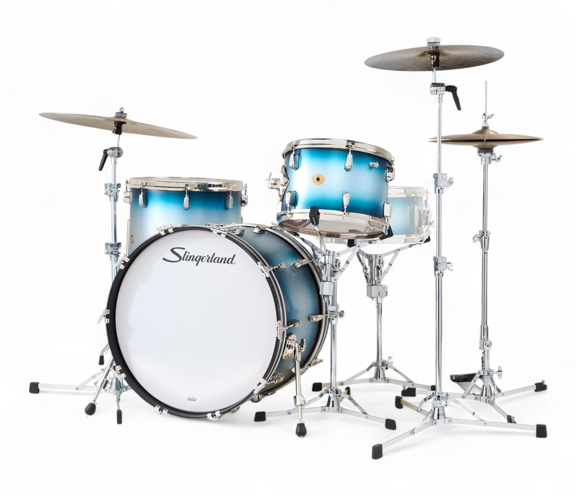 Slingerland Radio King 22" 3-Piece Shell Pack in Blue & Silver Lacquer 22/13/16