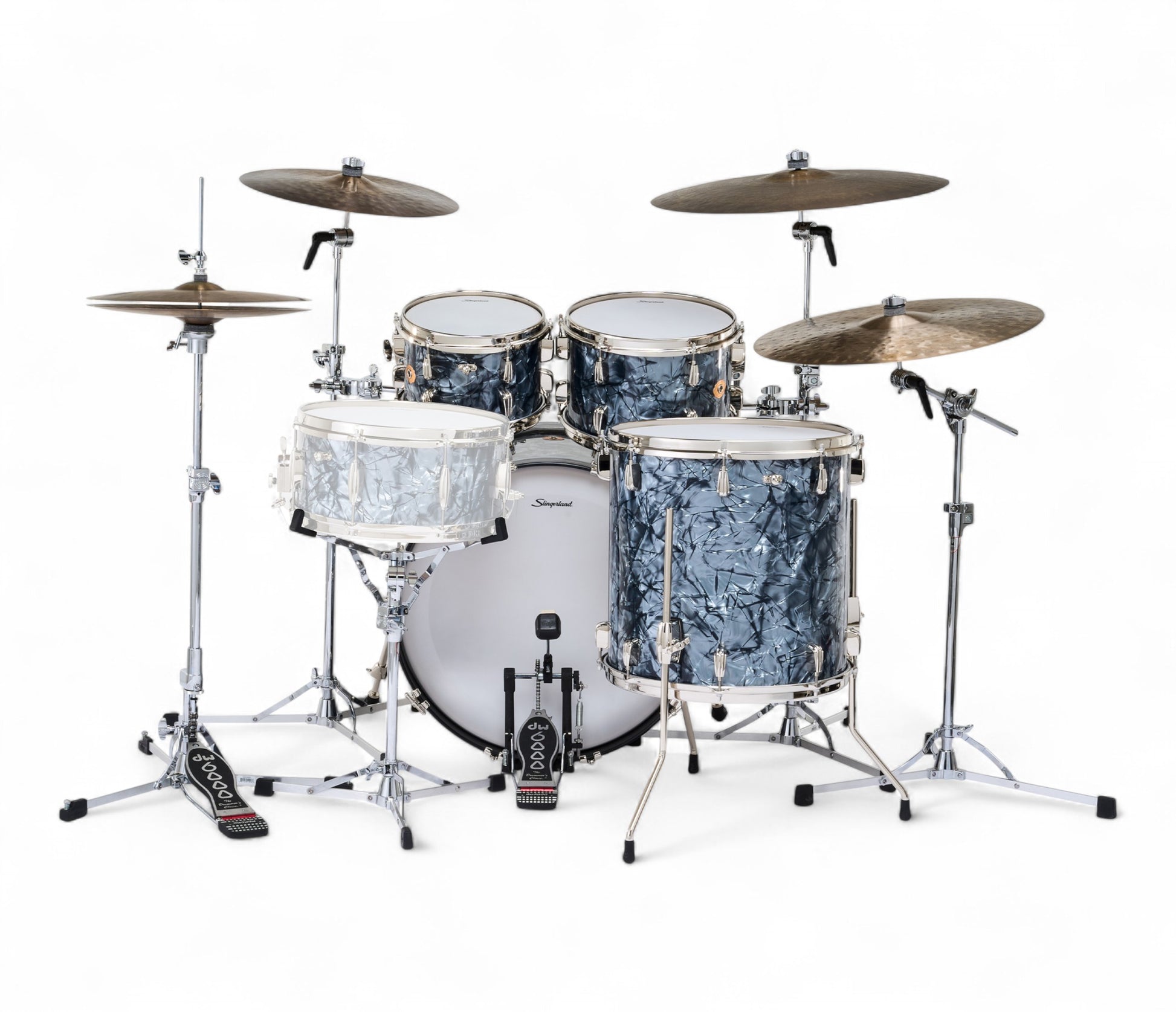 Slingerland Radio King 22" 4-Piece Shell Pack in Black Diamond Pearl 22/10/12/17