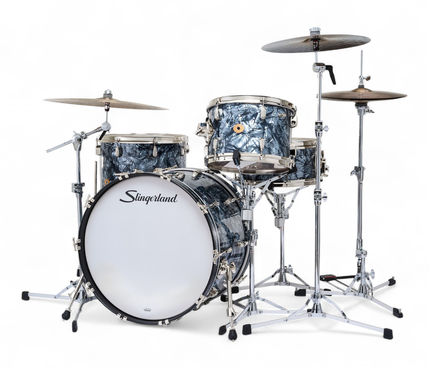 Slingerland Radio King 22" 4-Piece Shell Pack w/ Snare in Black Diamond Pearl 22/13/16/6.5sn