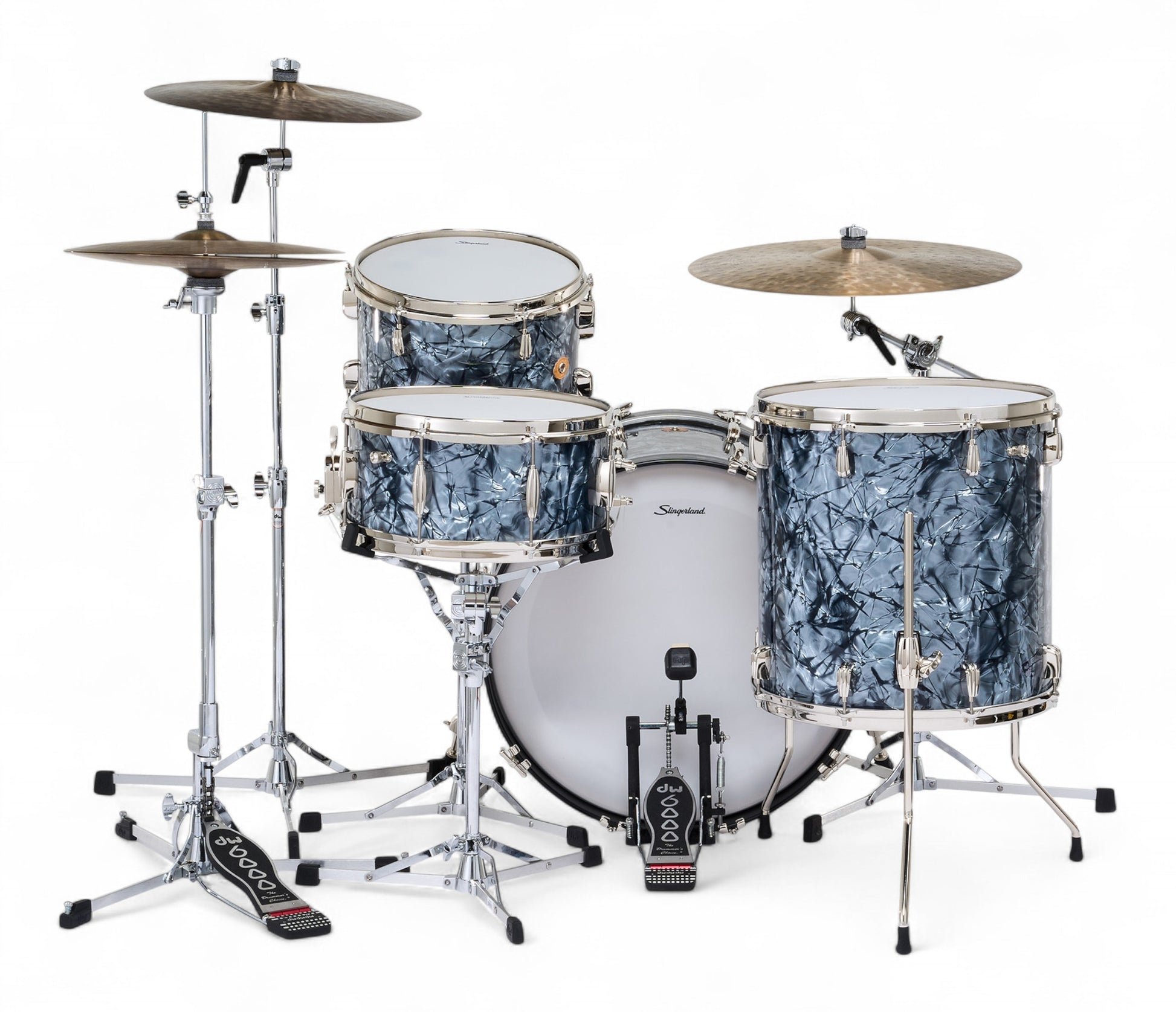 Slingerland Radio King 22" 4-Piece Shell Pack w/ Snare in Black Diamond Pearl 22/13/16/6.5sn