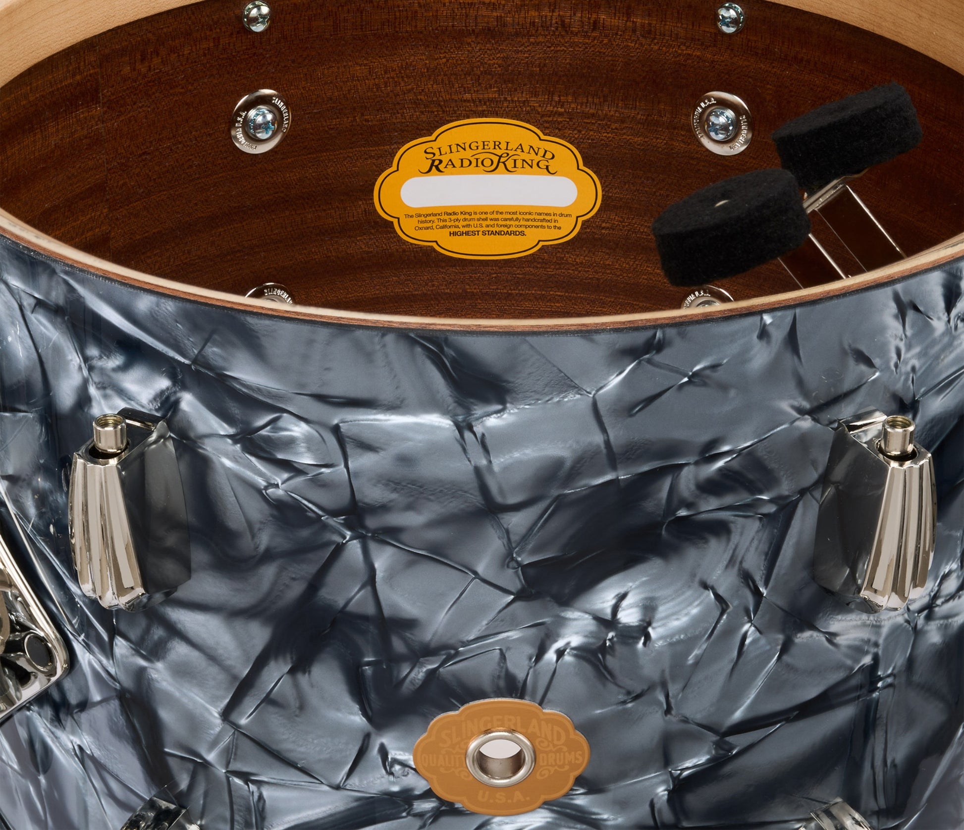 Slingerland Radio King 22" 4-Piece Shell Pack w/ Snare in Black Diamond Pearl 22/13/16/6.5sn