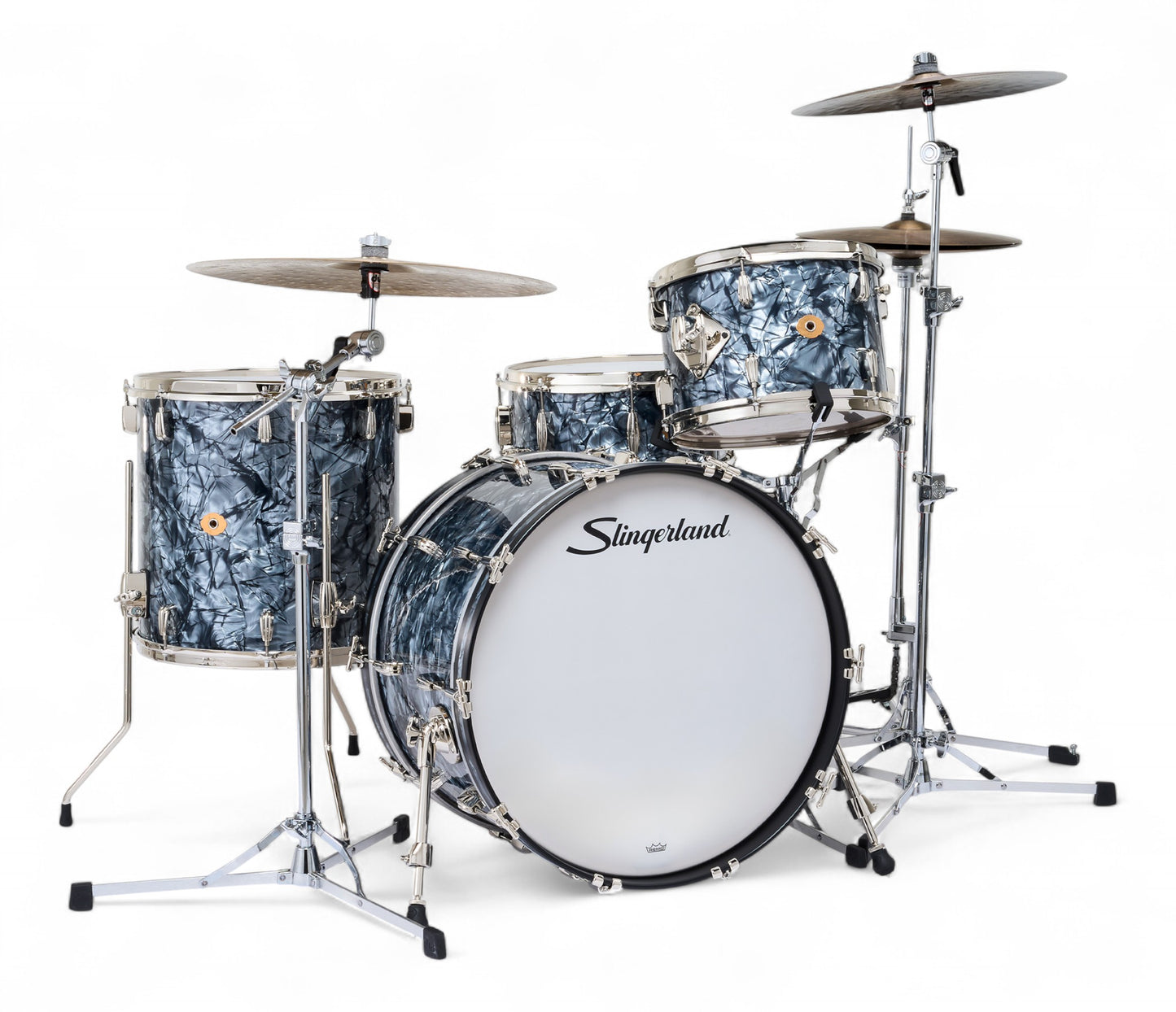 Slingerland Radio King 22" 4-Piece Shell Pack w/ Snare in Black Diamond Pearl 22/13/16/6.5sn