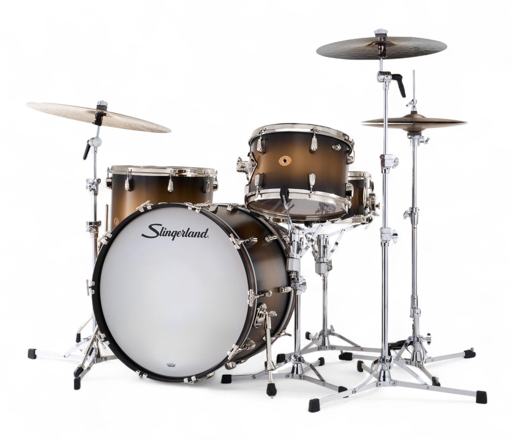 Slingerland Radio King 22" 4-Piece Shell Pack w/ Snare in Black & Gold Lacquer 22/13/16/6.5sn