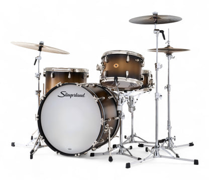 Slingerland Radio King 22" 4-Piece Shell Pack w/ Snare in Black & Gold Lacquer 22/13/16/6.5sn