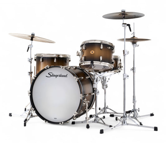 Slingerland Radio King 22" 4-Piece Shell Pack w/ Snare in Black & Gold Lacquer 22/13/16/6.5sn