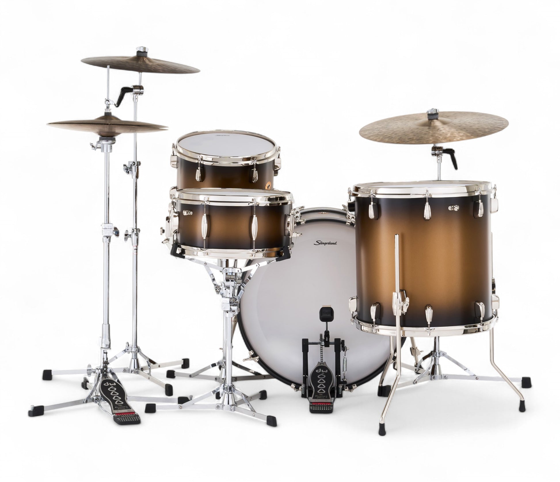 Slingerland Radio King 22" 4-Piece Shell Pack w/ Snare in Black & Gold Lacquer 22/13/16/6.5sn