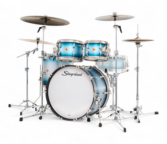 Slingerland Radio King 22" 4-Piece Shell Pack in Blue & Silver Lacquer 22/10/12/16