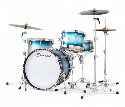 Slingerland Radio King 22" 4-Piece Shell Pack w/ Snare in Blue & Silver Lacquer 22/13/16/6.5sn