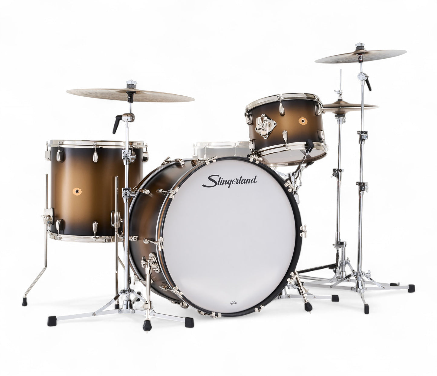 Slingerland Radio King 24" 3-Piece Shell Pack in Black & Gold Lacquer 24/13/21