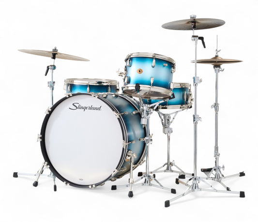 Slingerland Radio King 24" 4-Piece Shell Pack in Blue & Silver Lacquer 24/13/16/6.5sn
