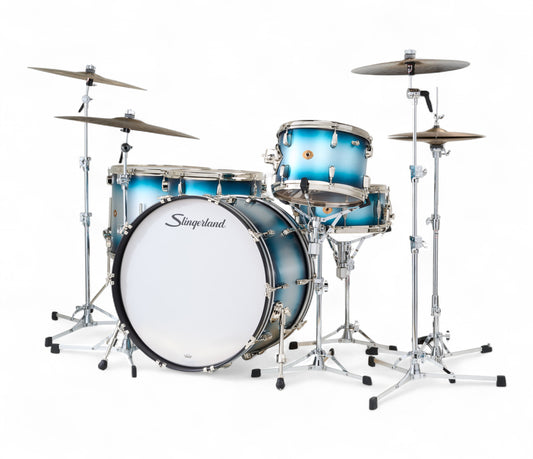 Slingerland Radio King 24" 5-Piece Shell Pack w/ Snare in Blue & Silver Lacquer 24/13/16/18/6.5sn
