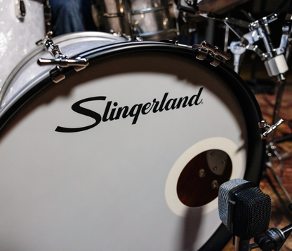 Slingerland Radio King White Marine Pearl Closeup bass drum head