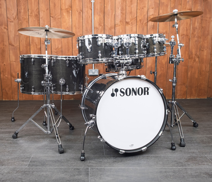 Sonor AQ2 Stage Set 7-Piece 22" Shell Pack in Transparent Satin Black