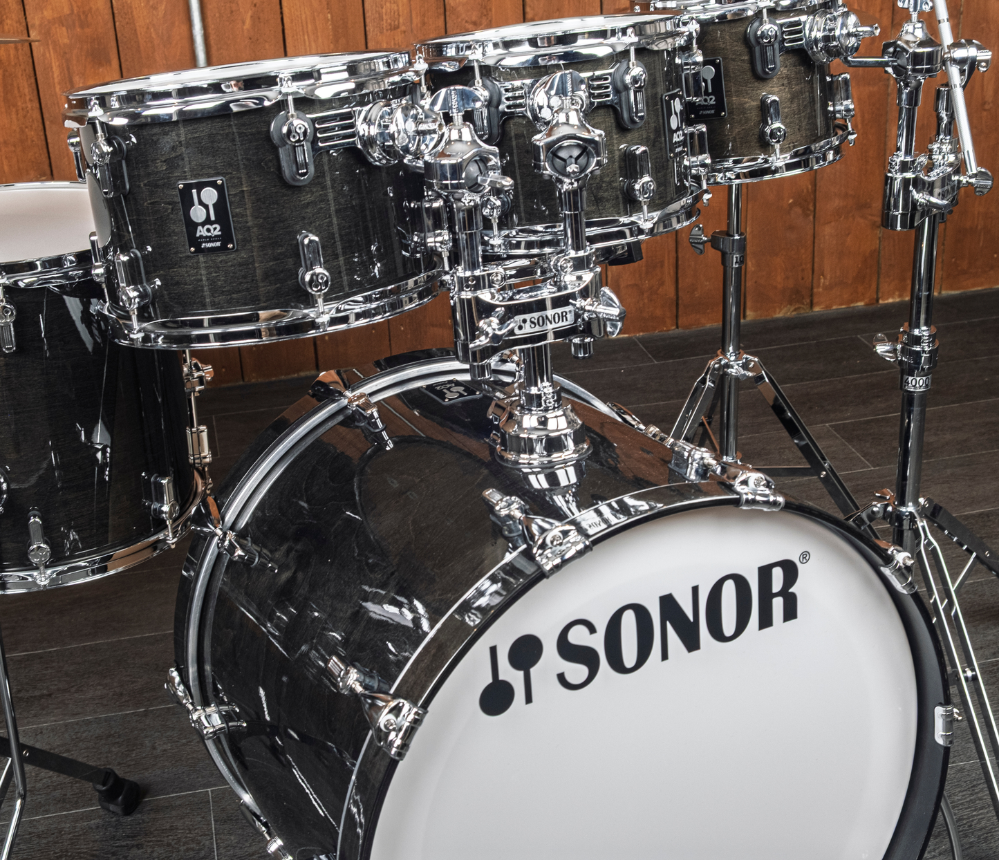Sonor AQ2 7-Piece 22" Shell Pack in Transparent Satin Black