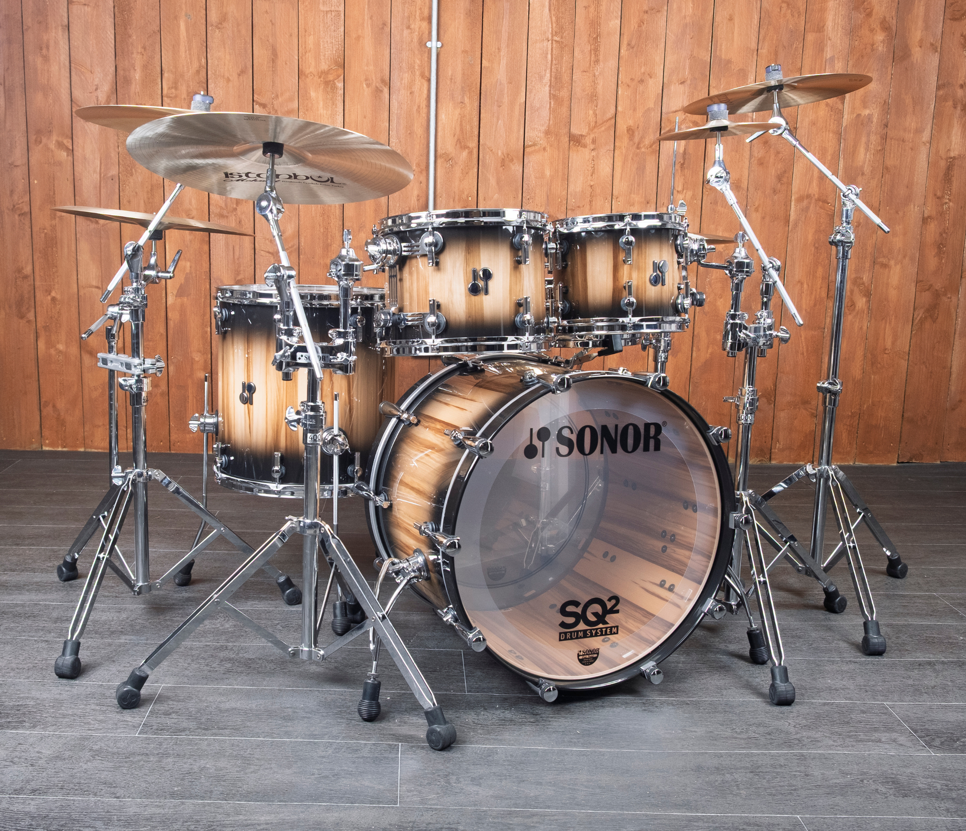 SONOR SQ2 22" 4-piece Shell Pack In American Walnut Violet Burst High Gloss