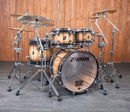 SONOR SQ2 22" 4-piece Shell Pack In American Walnut Violet Burst High Gloss