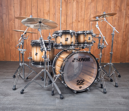 SONOR SQ2 22" 4-piece Shell Pack In American Walnut Violet Burst High Gloss