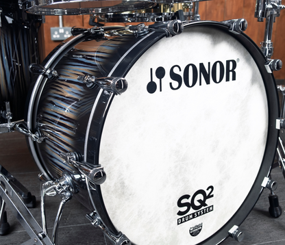 SONOR SQ2 22" 4-piece Shell Pack In Strata Wood High Gloss Black Burst