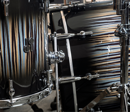 SONOR SQ2 22" 4-piece Shell Pack In Strata Wood High Gloss Black Burst