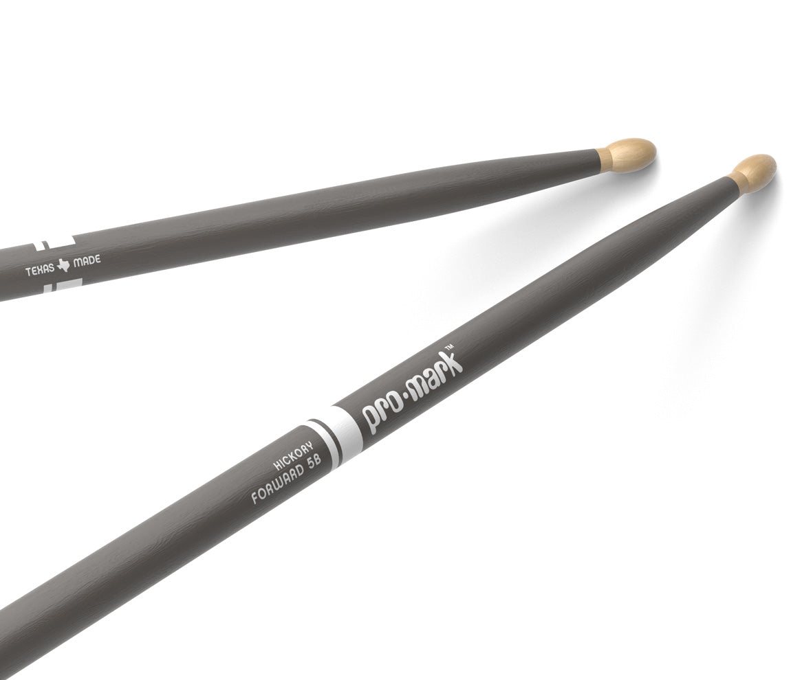 ProMark Classic Forward 5B Painted Gray Hickory Drumstick, Oval Wood Tip
