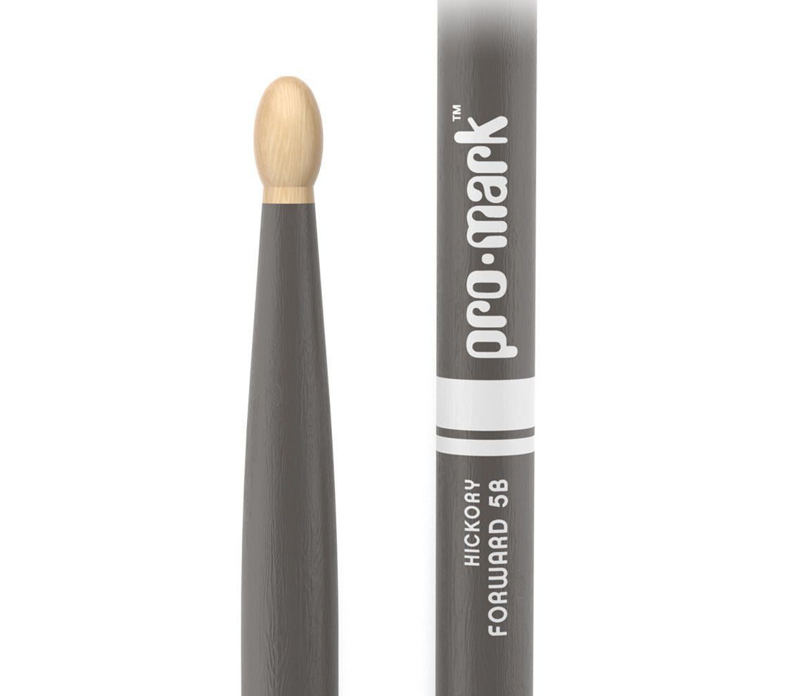 ProMark Classic Forward 5B Painted Gray Hickory Drumstick, Oval Wood Tip
