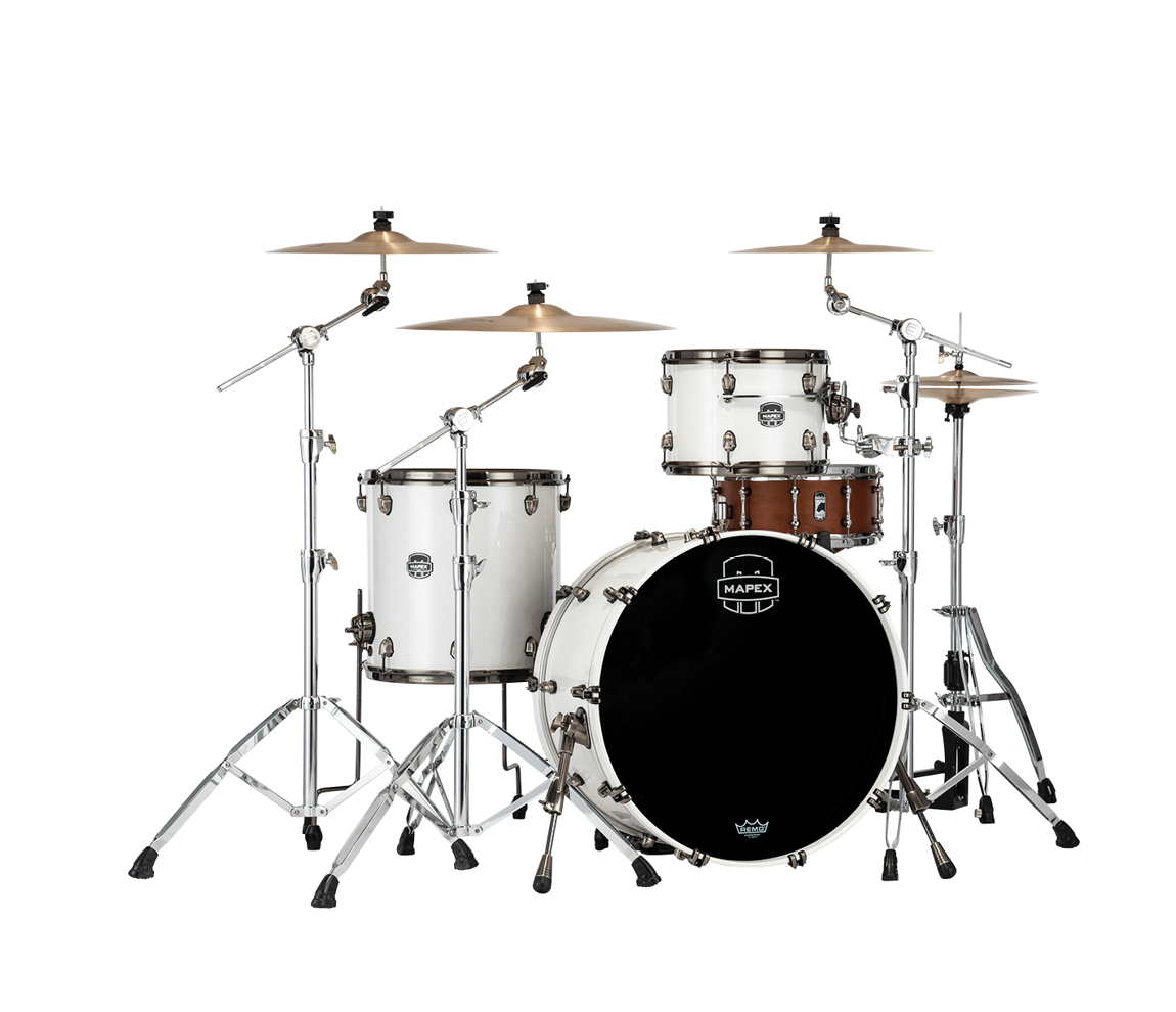 Mapex Saturn Evolution Hybrid Powerhouse Rock 3-Piece Shell Pack in Polar White