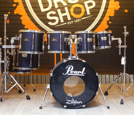 Reduced - Pearl Export Pro Series 7 Piece Drum Kit in Dark Blue