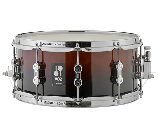 Sonor AQ2 14" x 6" Snare Drum in Brown Fade Finish, Sonor, Sonor Drums, Sonor AQ2 Series, 14" x 6", Maple. Snare Drums, Brown Fade