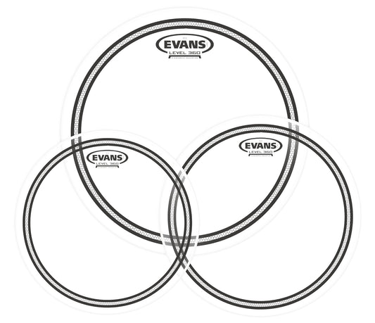 Evans EC2S Clear Standard Pack (12", 13", 16") with 14" HD Dry Snare Batter