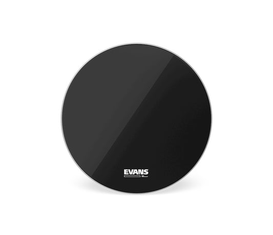 Evans EQ3 16" Black Bass Drum Head - No Port
