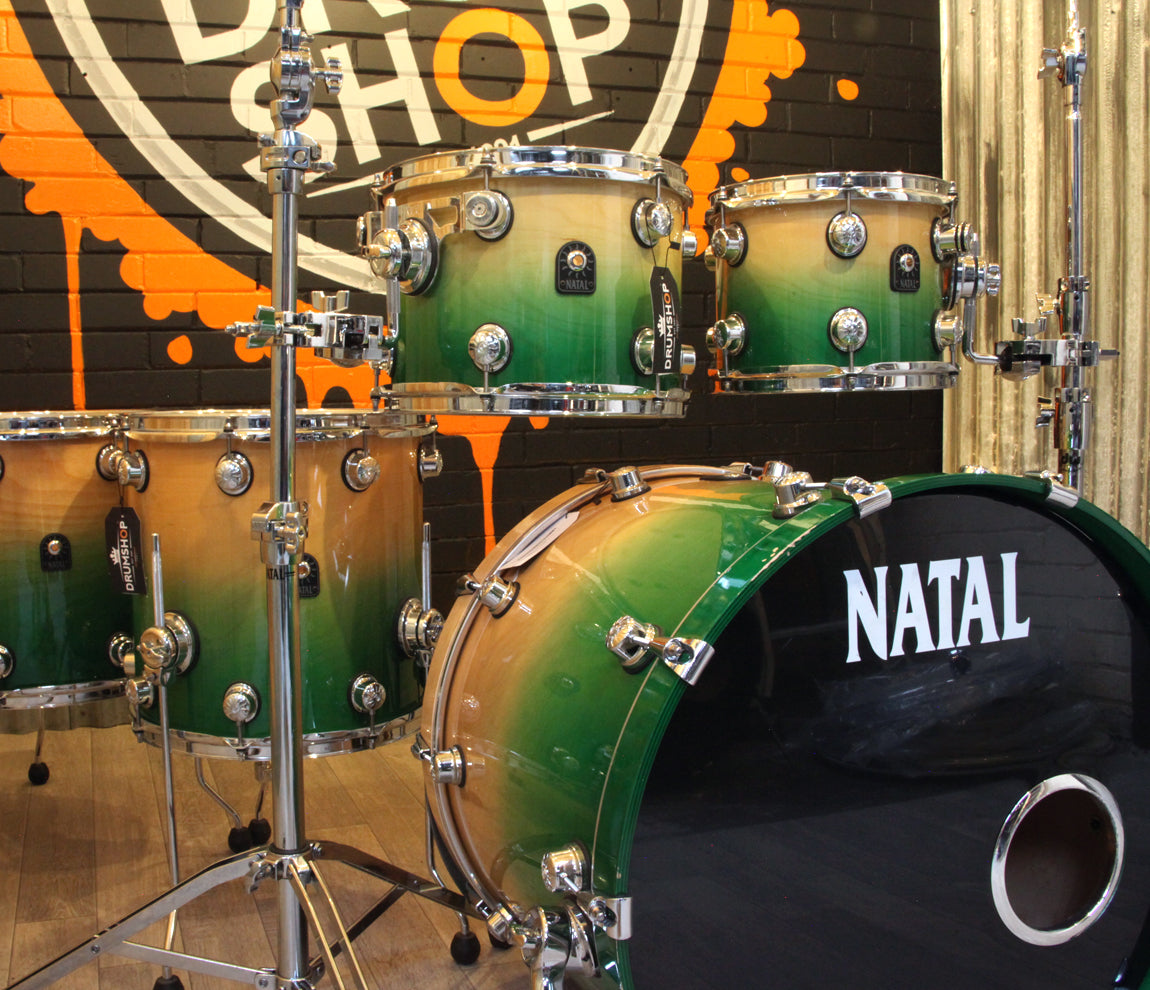 Pre-Loved Natal Originals Birch 5 Piece Natural to Green Fade Drum kit
