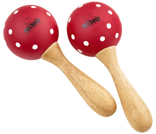 Nino Wood Maracas Red Medium, Meinl Percussion, Hand Percussion, Red, Wood