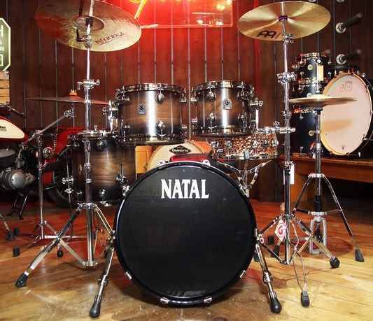Natal 'The Originals' US Fusion Walnut Shell 4 Piece in Vintage Burst, Natal, US Fusion, Acoustic Drum Kits, The Originals, Drum Lounge, Vintage Burst, 4 Piece Drum Kit, 4 Piece