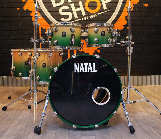 Pre-Loved Natal Originals Birch 5 Piece Natural to Green Fade Drum kit