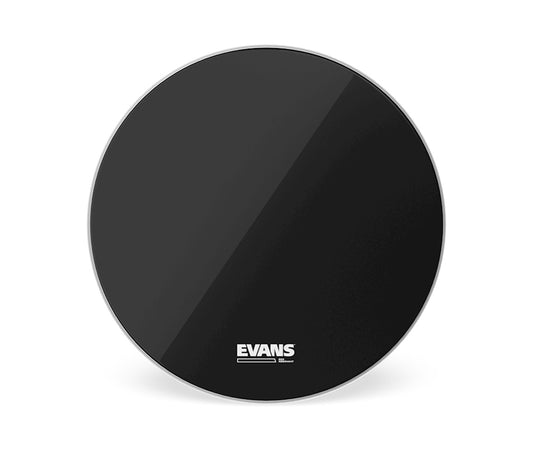 Evans EQ3 22" Black Bass Drum Head - No Port