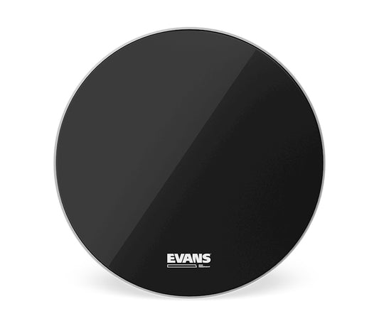 Evans EQ3 24" Black Bass Drum Head - No Port
